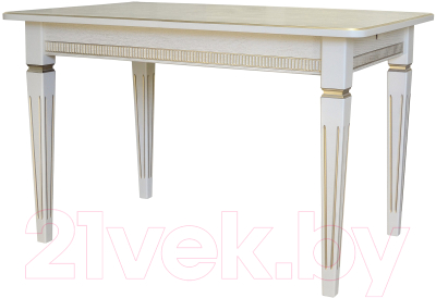 Обеденный стол Мебелик Васко В 89Н (слоновая кость/золото)
