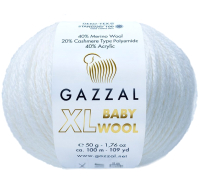Пряжа для вязания Gazzal Baby Wool Xl 801  (белый) - 