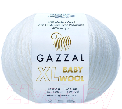 Пряжа для вязания Gazzal Baby Wool Xl 801  (белый)