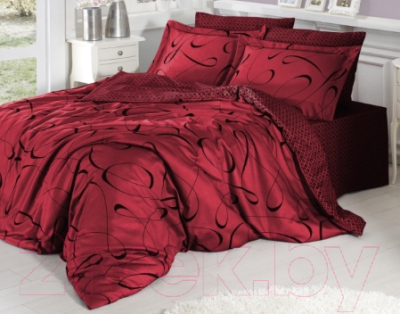 Комплект постельного белья Karven Сатин Семейный / N026 Calisto Red