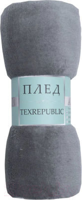 Плед TexRepublic Absolute Однотонный Фланель 140x200 / 37039 (серый)
