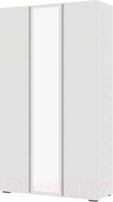 Шкаф Стендмебель Хелен ШК 02 3-х створчатый с зеркалом (белый/белый)