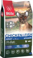 

Корм для кошек Blitz Pets, Holistic Adult Cat Chicken & Fish / 4450