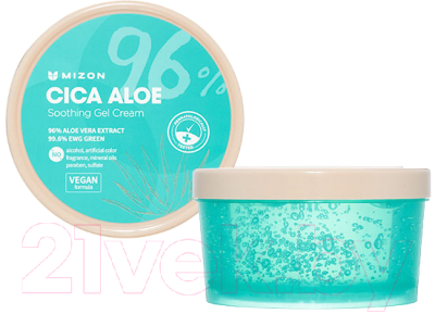 Гель для лица Mizon Cica Aloe Soothing Gel Cream Успокаивающий (300мл) — фото 6