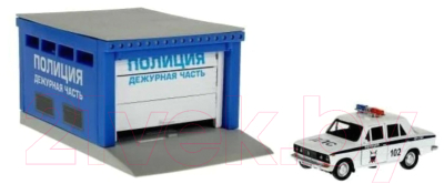 Гараж игрушечный Технопарк Гараж Полиция ВАЗ-2106 / GARAGESMA-20PLPOL-VAZ
