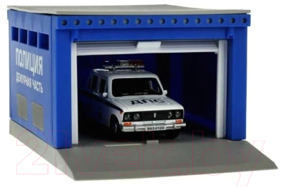 Гараж игрушечный Технопарк Гараж Полиция ВАЗ-2106 / GARAGESMA-20PLPOL-VAZ