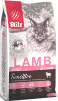 Сухой корм для кошек Blitz Pets Sensitive Adult Cats Lamb / 4406 (400г) - 