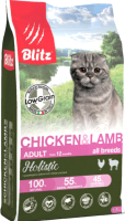 

Корм для кошек Blitz Pets, Holistic Adult Cat Chicken & Lamb / 4454