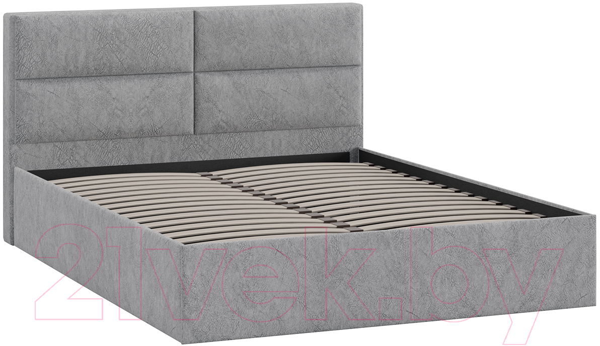 Каркас кровати ТриЯ Глосс Универсальный тип 1 160x200 (микровелюр Wellmart Silver) — фото 2