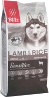 Сухой корм для собак Blitz Pets Sensitive Adult Lamb & Rice / 4204 (15кг) - 