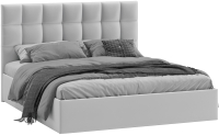 Двуспальная кровать ТриЯ Эмбер универсальный тип 1 с ПМ 160x200 (велюр Confetti Silver) - 
