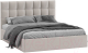 Двуспальная кровать ТриЯ Эмбер универсальный тип 1 с ПМ 160x200 (велюр Confetti Smoke) - 