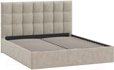 Двуспальная кровать ТриЯ Эмбер универсальный тип 1 160x200 (микровелюр Jercy Cream)