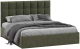 Двуспальная кровать ТриЯ Эмбер универсальный тип 1 160x200 (микровелюр Jercy Deep Green) - 