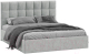 Двуспальная кровать ТриЯ Эмбер универсальный тип 1 160x200 (микровелюр Jercy Silver) - 