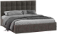 Двуспальная кровать ТриЯ Эмбер универсальный тип 1 160x200 (микровелюр Jercy Stone) - 