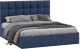 Двуспальная кровать ТриЯ Эмбер универсальный тип 1 160x200 (микровелюр Wellmart Blue) - 
