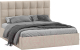 Двуспальная кровать ТриЯ Эмбер универсальный тип 1 160x200 (микровелюр Wellmart Dark Beige) - 