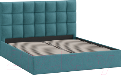 Двуспальная кровать ТриЯ Эмбер универсальный тип 1 160x200 (микровелюр Wellmart Indigo)