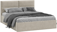 Двуспальная кровать ТриЯ Глосс универсальный тип 1 с ПМ 160x200 (микровелюр Jercy Cream) - 
