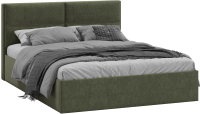Двуспальная кровать ТриЯ Глосс универсальный тип 1 с ПМ 160x200 (микровелюр Jercy Deep Green) - 