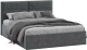 Двуспальная кровать ТриЯ Глосс универсальный тип 1 с ПМ 160x200 (микровелюр Jercy Graphite) - 