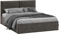 Двуспальная кровать ТриЯ Глосс универсальный тип 1 с ПМ 160x200 (микровелюр Jercy Stone) - 