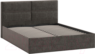 Двуспальная кровать ТриЯ Глосс универсальный тип 1 с ПМ 160x200 (микровелюр Jercy Stone)