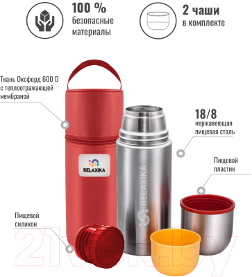 Изображение товара Термос для напитков Relaxika 102 P (750мл)