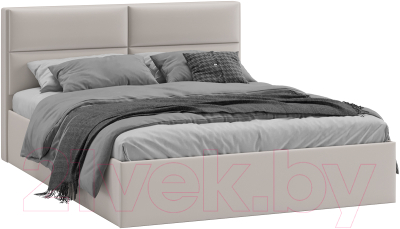 Двуспальная кровать ТриЯ Глосс универсальный тип 1 с ПМ 160x200 (велюр Confetti Smoke)