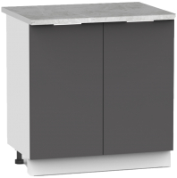 Шкаф-стол кухонный Интермебель Микс Топ ШСР 850-3-800 (графит серый/мрамор лацио светлый) - 