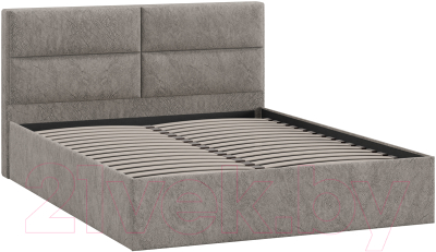 Двуспальная кровать ТриЯ Глосс универсальный тип 1 160x200 (микровелюр Wellmart Latte)