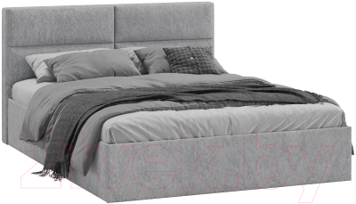 Двуспальная кровать ТриЯ Глосс универсальный тип 1 160x200 (микровелюр Wellmart Silver)