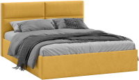Двуспальная кровать ТриЯ Глосс универсальный тип 1 160x200 (микровелюр Wellmart Yellow) - 