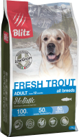 

Корм для собак Blitz Pets, Holistic Adult Fresh Trout / 4307