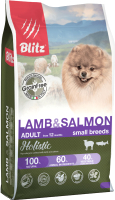 

Корм для собак Blitz Pets, Holistic Adult Lamb&Salmon Small Breeds / 4255