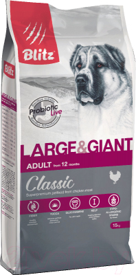Сухой корм для собак Blitz Pets Classic Adult Large&Giant Breeds / 4155