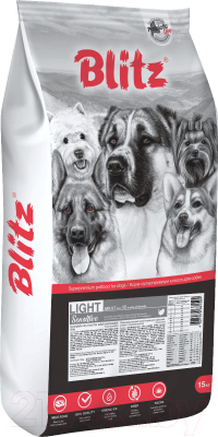 Сухой корм для собак Blitz Pets Sensitive Adult Light / 4211 (15кг)