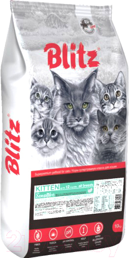 Сухой корм для кошек Blitz Pets Sensitive Kitten / 4402