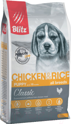 Сухой корм для собак Blitz Pets Classic Puppy Chicken&Rice / 4150 (2кг)