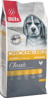 Сухой корм для собак Blitz Pets Classic Puppy Chicken&Rice / 4151 (15кг) - 
