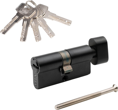 Цилиндровый механизм замка VELA ZZ-60-T-BL (черный) -