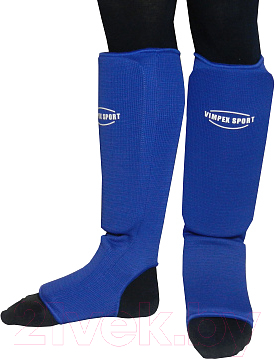 Защита голень-стопа для единоборств Vimpex Sport 2730 (L, синий)