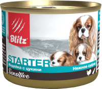 Влажный корм для собак Blitz Pets Sensitive Starter Индейка с цукини Нежное суфле / 4050 (0.2кг) - 