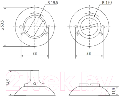 Фиксатор дверной защелки VELA WC-Round (черный)