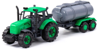 Трактор игрушечный Полесье С прицепом-цистерной инерционный / 94636 (зеленый) - 
