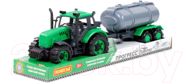 Трактор игрушечный Полесье С прицепом-цистерной инерционный / 94636 (зеленый)