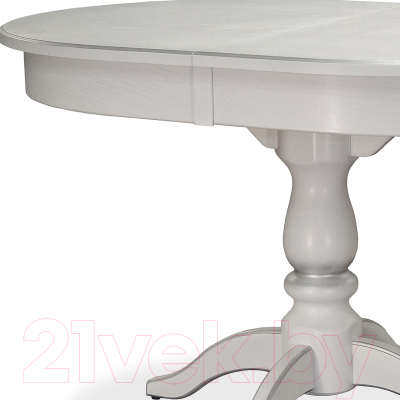 Обеденный стол Мебелик Тарун 4 (белый/серебристый)
