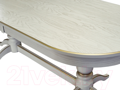 Обеденный стол Мебелик Тарун 5 (слоновая кость/золото)