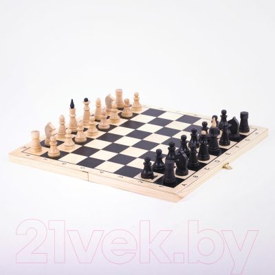 Набор настольных игр Золотая сказка Шашки, шахматы, нарды 3 в 1 / 664671